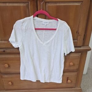 Soma White V-Neck Short Sleeve Tee